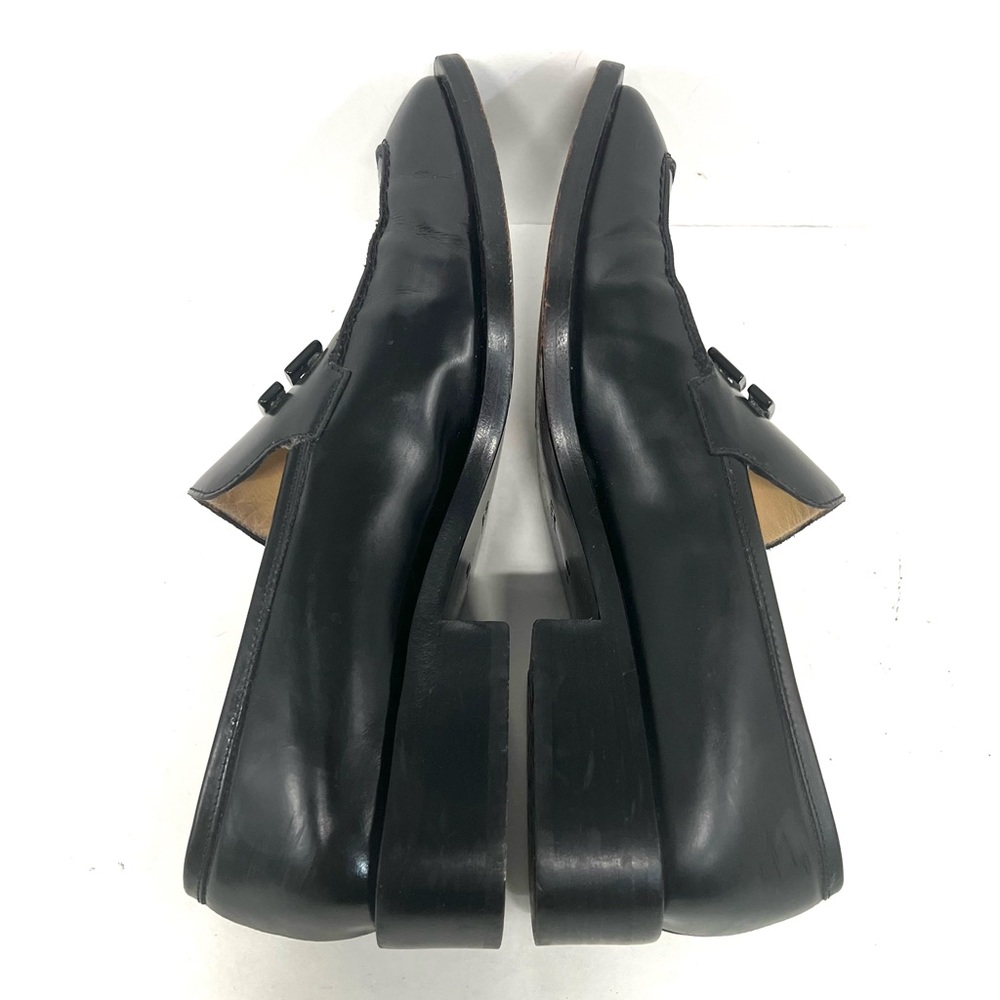 Gucci Vintage 90s Black Leather Interlocking G Slip On Loafer Flats Women’s 6.5 - Picture 11 of 16